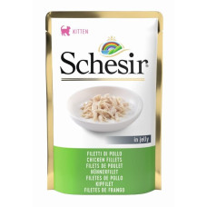 Schesir (It) Schesir Kitten Chicken Fillets, 85g - vistas fileja želejā kaķēniem