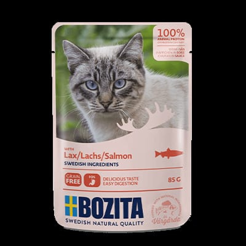 Bozita (Se) Bozita Salmon Sauce, 85g - bezgraudu gaļas gabaliņi ar lasi mērcē