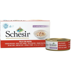 Schesir (It) SCHESIR Cat Chicken Fillets with Duck Natural Style, 6x50g - vistas fileja un pīle savā sulā