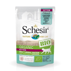 Schesir (It) Schesir BIO Monoprotein Chicken Kitten, 85g - bezgraudu organiska sautēta vista kaķēniem