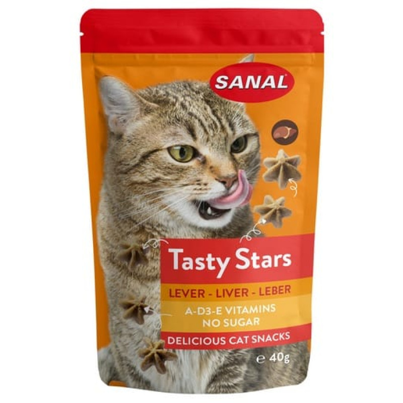 Sanal (Nl) SANAL Tasty Stars Liver, 40g - mīkstas zvaigznītes ar aknām