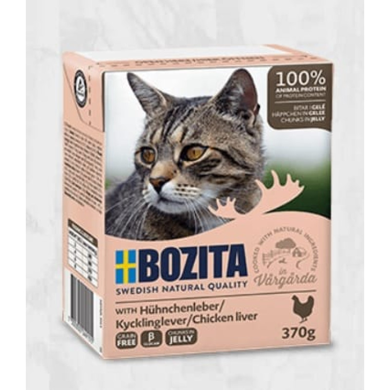 Bozita (Se) Bozita Chicken Liver Jelly, 370g - bezgraudu gaļas gabaliņi ar vistas aknām želejā