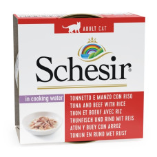 Schesir (It) SCHESIR Cat Tuna, Beef Fillets and Rice natural style, 85g - tuncis, liellopa fileja un rīsi savā sulā