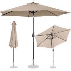 Uniprodo Dārza lietussargs apaļš, liels noliecams ar kloķa diametru. 300 cm krēms