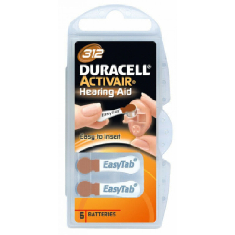 Duracell Hearing Aid 312 A312 6 pack