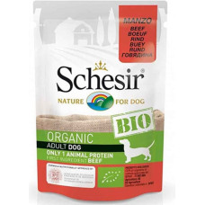 Schesir (It) Schesir BIO Monoprotein Beef, 85g - bezgraudu organiska sautēta liellopa gaļa suņiem