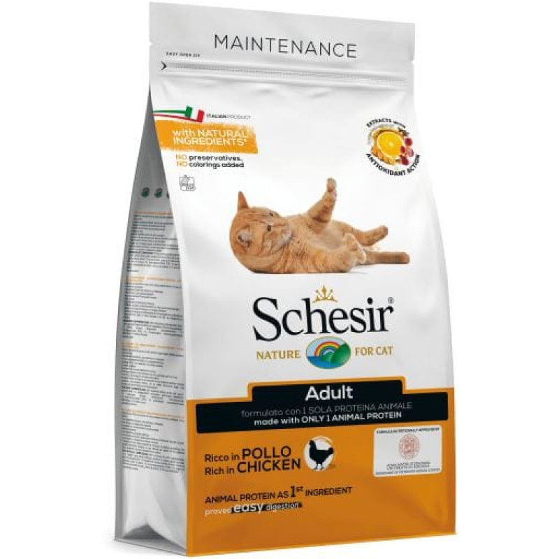 Schesir (It) Schesir Adult Chicken, 400g - sausā barība ar vistu pieaugušiem kaķiem