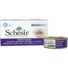 Schesir (It) SCHESIR Cat Tuna with Beef Fillets, 6x50g - tuncis un liellopa fileja želejā