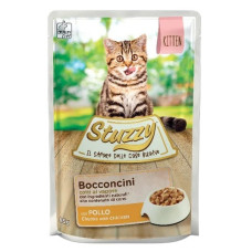 Stuzzy (It) Stuzzy Cat Bocconcini Kitten, 85g - gaļas gabaliņi mērcē ar vistu kaķēniem