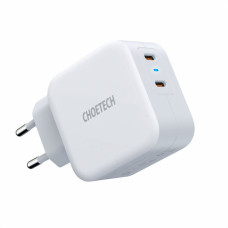 Choetech Ātrais lādētājs 2x USB Type C Power Delivery 40W 3A balts