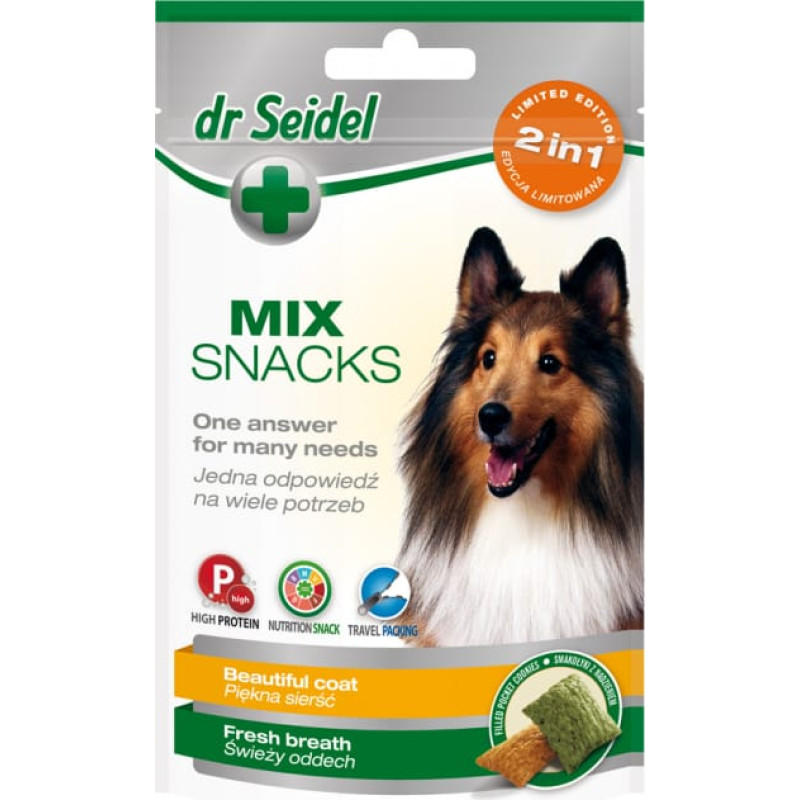 Dr.seidel (Pl) Dr.Seidel Snacks Mix Beautiful Coat + Fresh Breath, 90g - asortī – izcilam kažokam un svaigai elpai