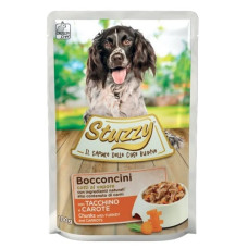 Stuzzy (It) Stuzzy Dog Bocconcini Turkey and Carrots, 100g - gaļas gabaliņi mērcē ar tītaru un burkāniem suņiem