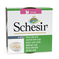 Schesir (It) SCHESIR Kitten Chicken Fillets with Aloe, 85g - vistas fileja un alveja želejā, kaķēniem