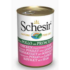 Schesir (It) Schesir Cat Chicken Fillets with Ham, 140g - vistas fileja un šķiņķis želejā