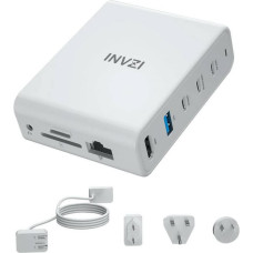 Invzi Docking station | wall charger INVZI GanHub 100W, 9in1 (white)