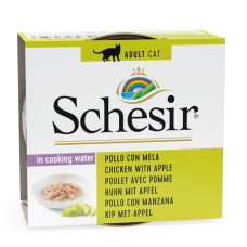 Schesir (It) SCHESIR Cat Chicken Fillets with Apple in Cooking Water, 75g - vistas fileja un āboli savā sulā