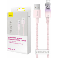 Fast Charging cable Baseus USB-A to Lightning  Explorer Series 2m, 2.4A (pink)