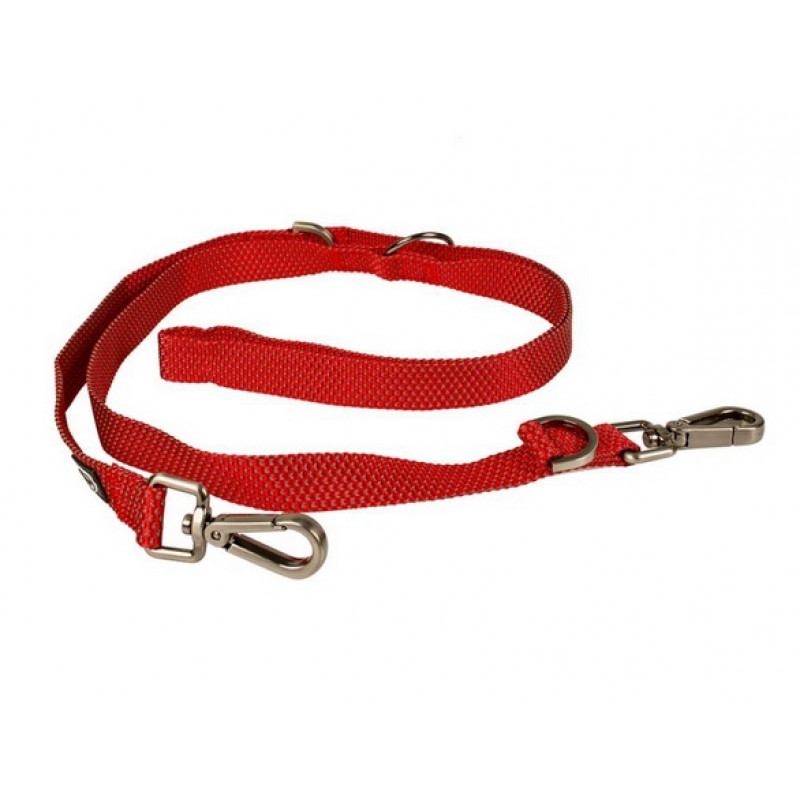 Duvo Plus (Be) Duvo Plus Explor East Duo Leash Red, 200cm/25mm - atstarojošā pārsprādzējamā pavada