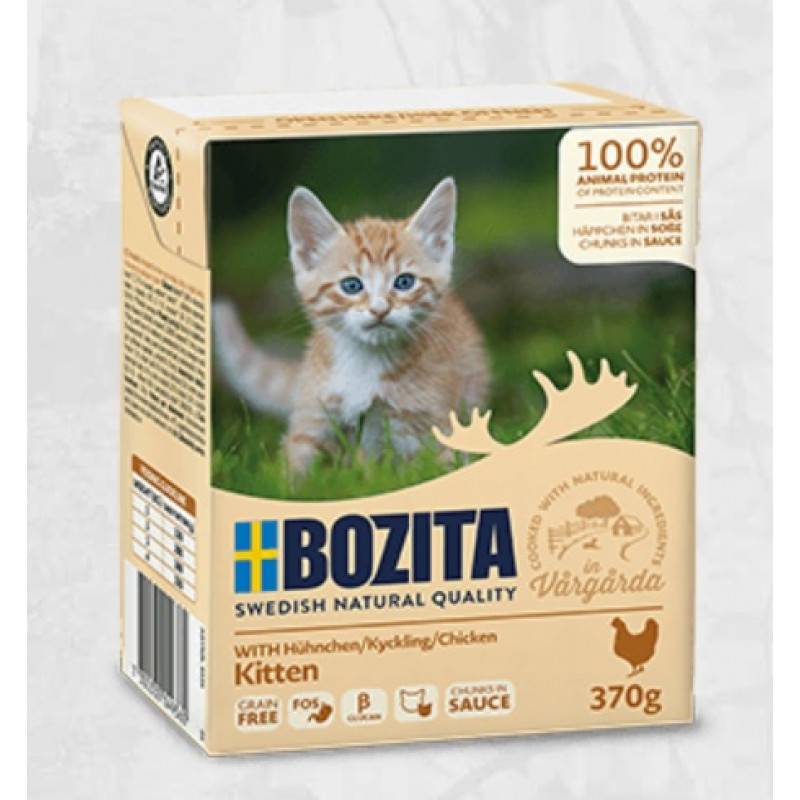 Bozita (Se) Bozita Chicken Sauce Kitten, 370g - bezgraudu gaļas gabaliņi ar vistu mērcē kaķēniem