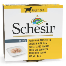 Schesir (It) SCHESIR Dog Chicken Fillets with Ham in Jelly, 150g - vistas fileja un šķiņķis želejā