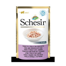 Schesir (It) Schesir Cat Tuna and Chicken with Ham Jelly, 50g - tuncis, vista un šķiņķis želejā