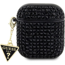 Guess GUA2HDGTPK AirPods 1|2 cover czarny|black Rhinestone Triangle Charm