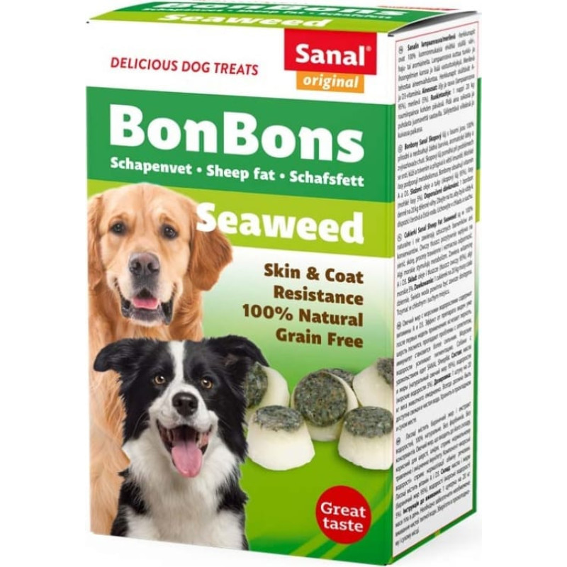 Sanal (Nl) SANAL Sheepfat BonBons Seaweed, 150g - jēra tauki ar jūras aļģēm suņiem