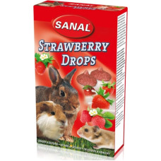 Sanal (Nl) SANAL Strawberry Drops, 45g - multivitamīnu kārums ar zemenēm grauzējiem