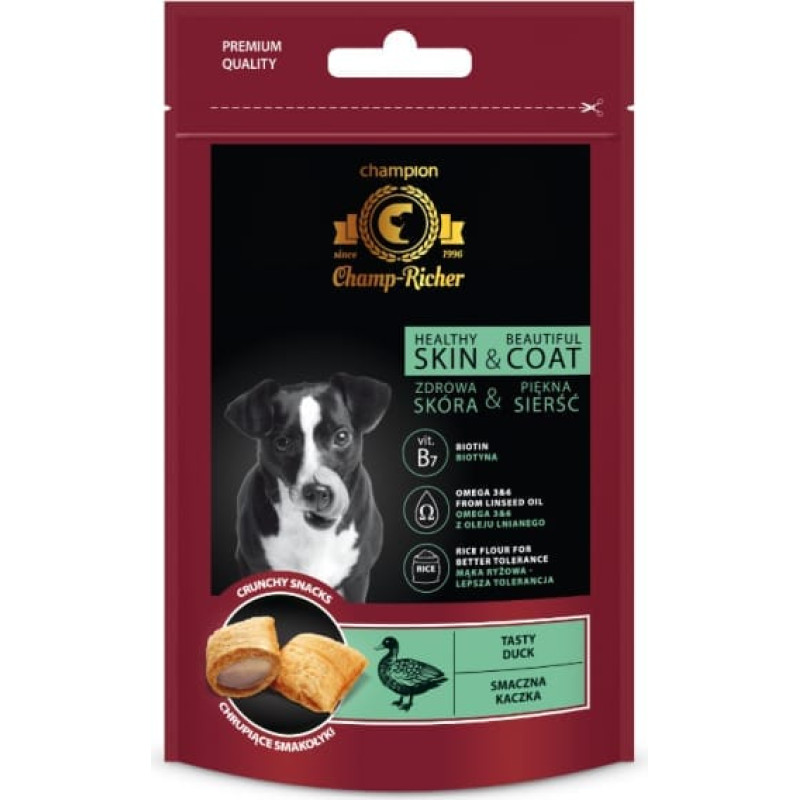 Champ-Richer (Pl) Champ-Richer Snacks Healthy Skin & Beautiful Coat Duck, 90g - ādai un kažokam, ar pīli