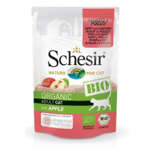 Schesir (It) Schesir BIO Beef, Chicken & Apple, 85g - bezgraudu organiska sautēts liellops, vista un ābols kaķiem