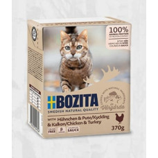 Bozita (Se) Bozita Chicken & Turkey Sauce, 370g - bezgraudu gaļas gabaliņi ar vistu un tītaru mērcē