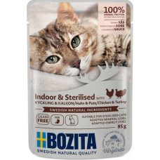 Bozita (Se) Bozita Indoor&Sterilized Chicken&Turkey Sauce, 85g - bezgraudu gaļas gabaliņi ar vistu un tītaru mērcē sterilizētiem un mājas kaķiem