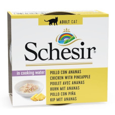 Schesir (It) SCHESIR Cat Chicken Fillets with Pineapple in Cooking Water, 75g - vistas fileja ar ananāsiem savā sulā