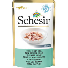 Schesir (It) Schesir Cat Tuna with Sea Bream Jelly, 50g - tuncis un jūras karūsa želejā