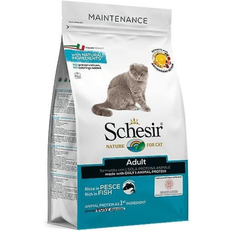 Schesir (It) Schesir Adult Fish, 1.5g - sausā barība ar zivīm pieaugušiem kaķiem