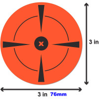 Mērķis šaušanai uzlīmējams diametrs 76mm 3inch shooting target 1000gb