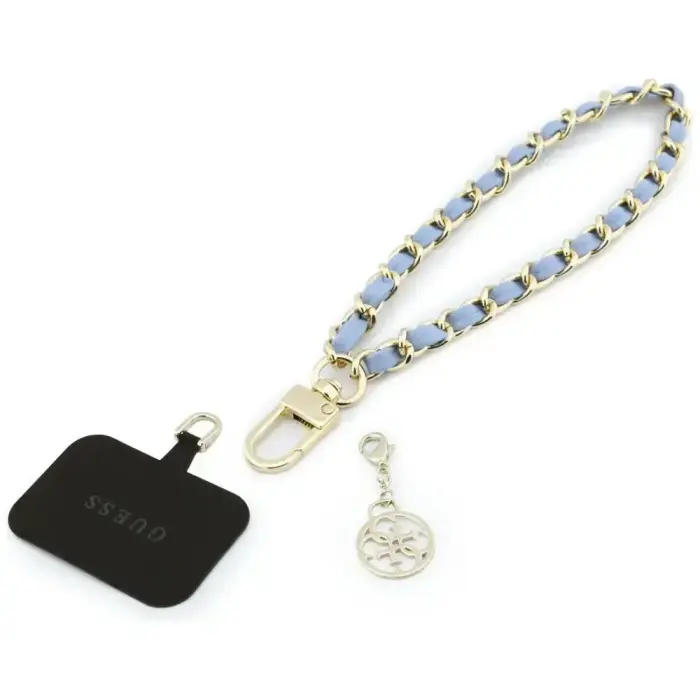 Phone strap Guess Wrist Strap      Saffiano Chain 4G Charm blue