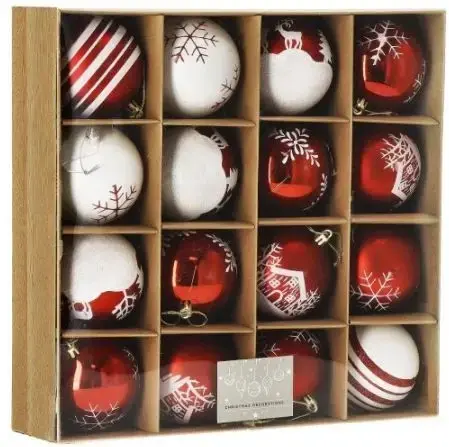 CHRISTMAS BAUBLES SET 16/8 (24)