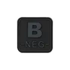 Bloodtype Square Rubber Patch – B Neg — Photo 1