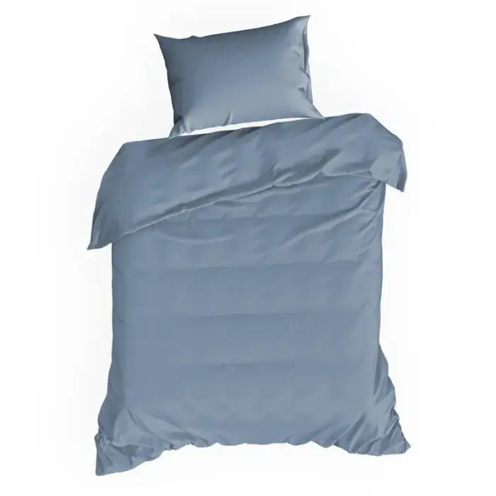 Satīna gultas veļas komplekts Nova Eurofirany 140x200 cm, zilā krāsā, abpusēji lietojams