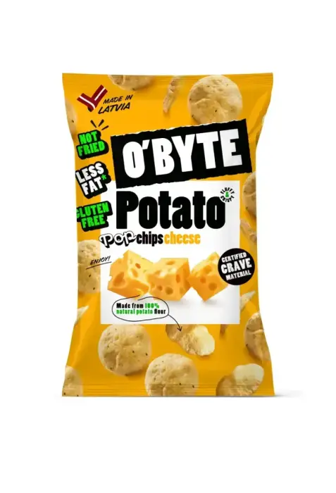 O'BYTE Bulvių traškučiai su sūrio skoniu 90g