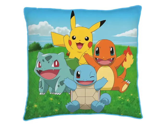 Polüester padi 40x40 Pokemonid sinine värviline Halantex