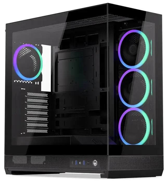 Endorfy PC Case Fishtank 6000 Corona / ATX / 4x ARGB 120mm fan PWM / 2xUSB 3.0 / USB-C / úzká panoramatická / black
