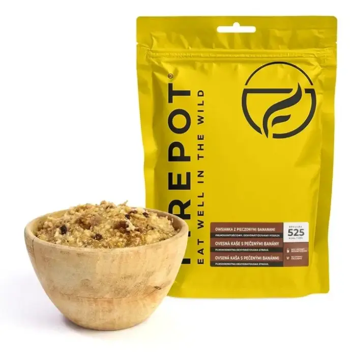 Dehydrated Meal Firepot Baked Oatmeal with Bananas - 525 kcal