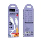 Silicone Cable USB A to Lightning Hoco 2,4A 1 m X124 white Photo