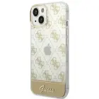 Guess 4G Pattern Script Hard Case for iPhone 14 Plus / 15 Plus 6.7" - Gold — Photo 2
