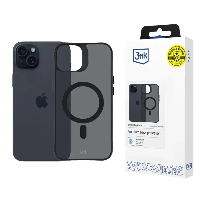 Apple iPhone 15 - 3mk Smoke MagCase