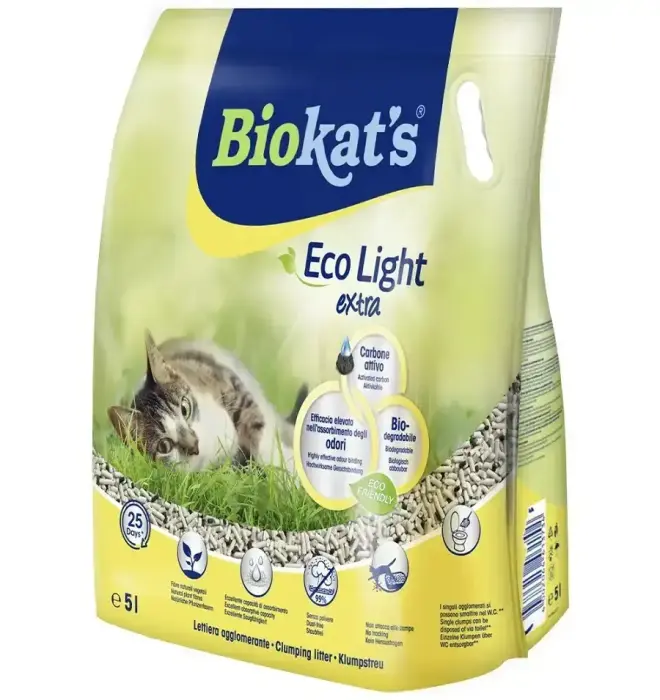 Ekoloģiskas kaķu smiltis - Gimborn Biokat's Eco LIGHT EXTRA 5L