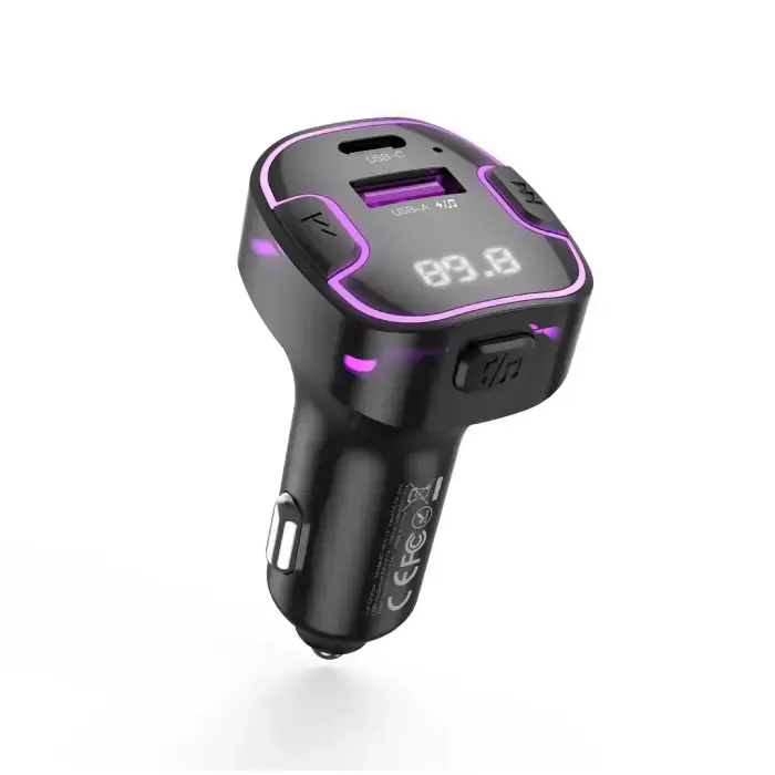 XO FM трансмиттер BCC12 Bluetooth MP3 автомобильное зарядное устройство 3.1A – Чёрный