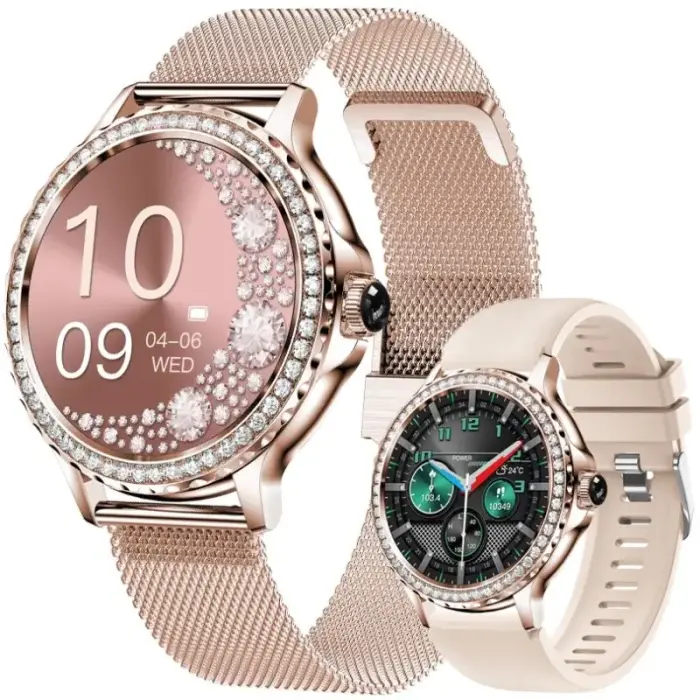 Women’s Rubicon RNCF19-1 Smartwatch, Rose Gold, Bracelet + Strap